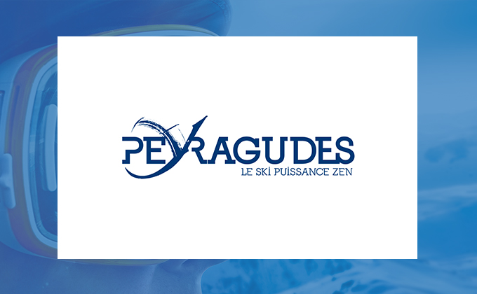 Logo Peyragudes sur fond de montagne